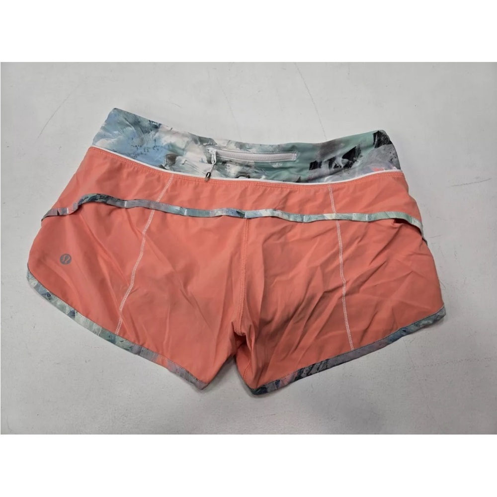 Lululemon Speed Short Peach Blushed Illusion Size 6 Womens